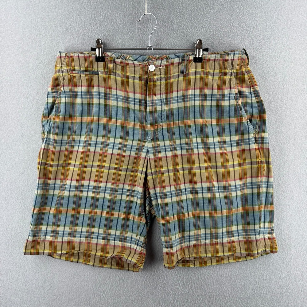 Vitnage Polo Ralph Lauren Shorts Mens 36 Madras Plaid Cotton Chino